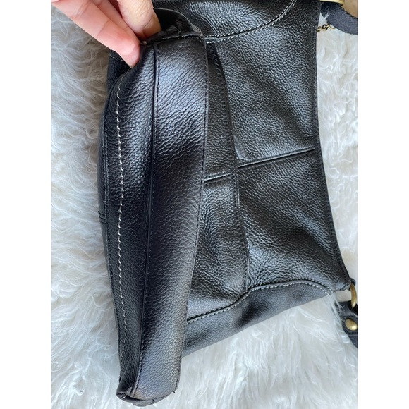 The Sak Iris Black Leather Crossbody Bag Purse Shoulderbag Handbag - Picture 7 of 9